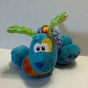 Infantino Colorful Plush Dog with Blue and Green
